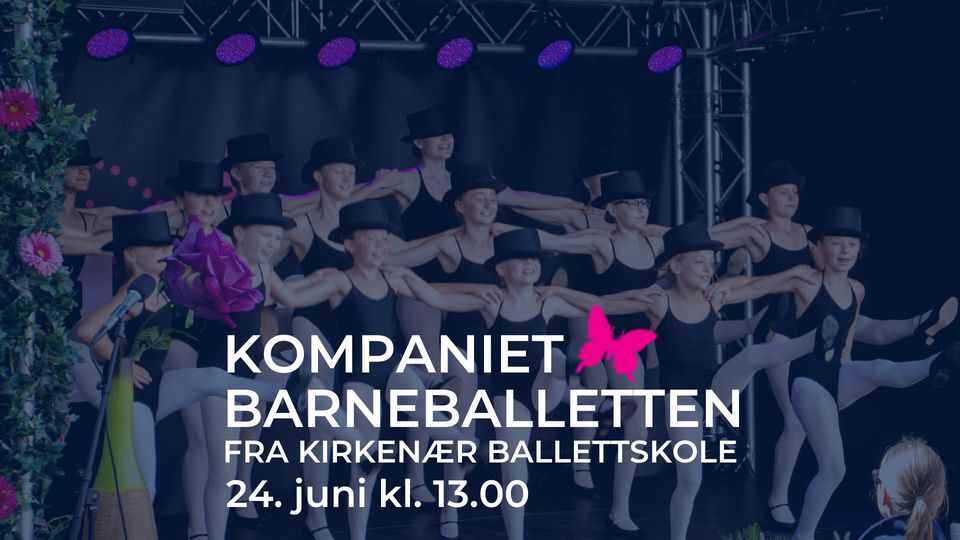 Kompaniet Barneballetten fra Kirkenær ballettskole som danser på scenen