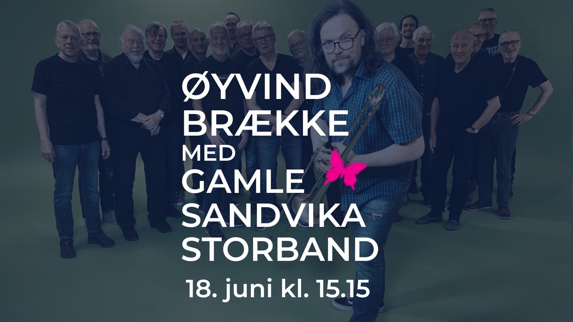 Øyvind Brekke med Gamle Sandvika Storband i bakgrunnen